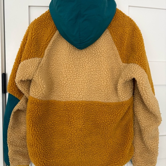 Nike Heritage Sherpa Quarter ZipFleece Hooded Size S Gold Teal - Picture 2 of 7
